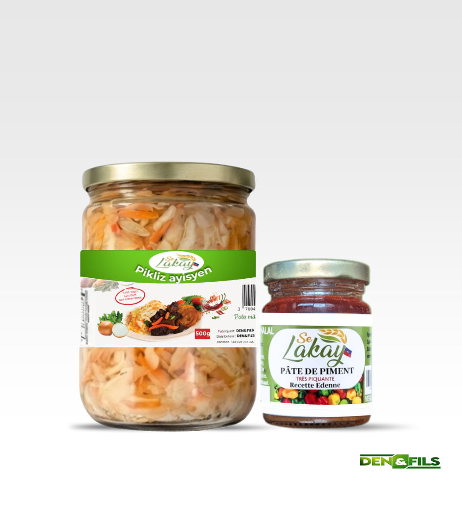 Jars of Pikliz Ayisyen and Pâte de piment Edenne
